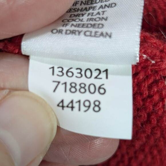 J.Jill Sweater Womens Medium Red Deer Holiday Cotton Yak Fiber Wool Christmas - Picture 9 of 11